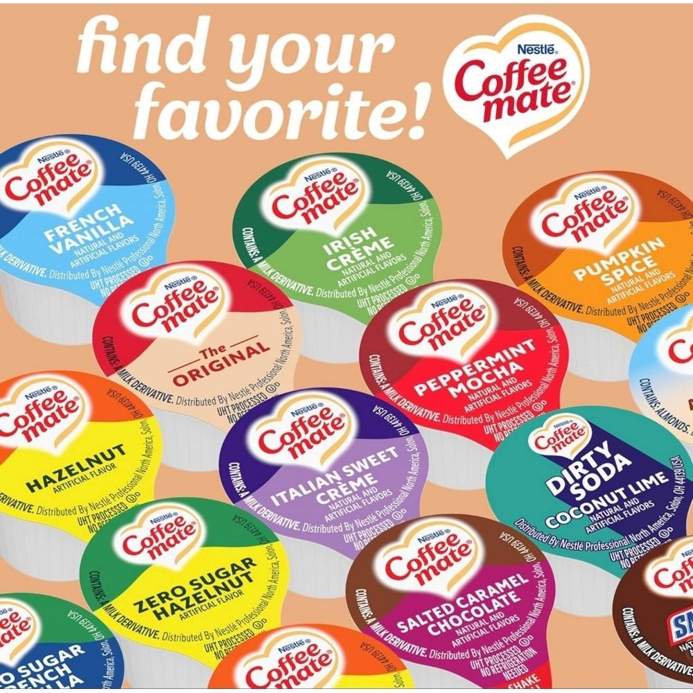 An assortment of Nestlé Coffee Mate creamer singles
