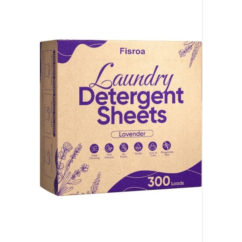 Fisroa Lavender Laundry Detergent Sheets – 300 Loads