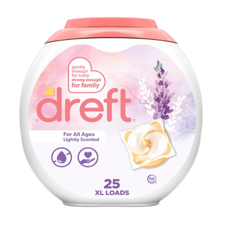 Dreft Lavender Laundry XL Pacs – 25 Count