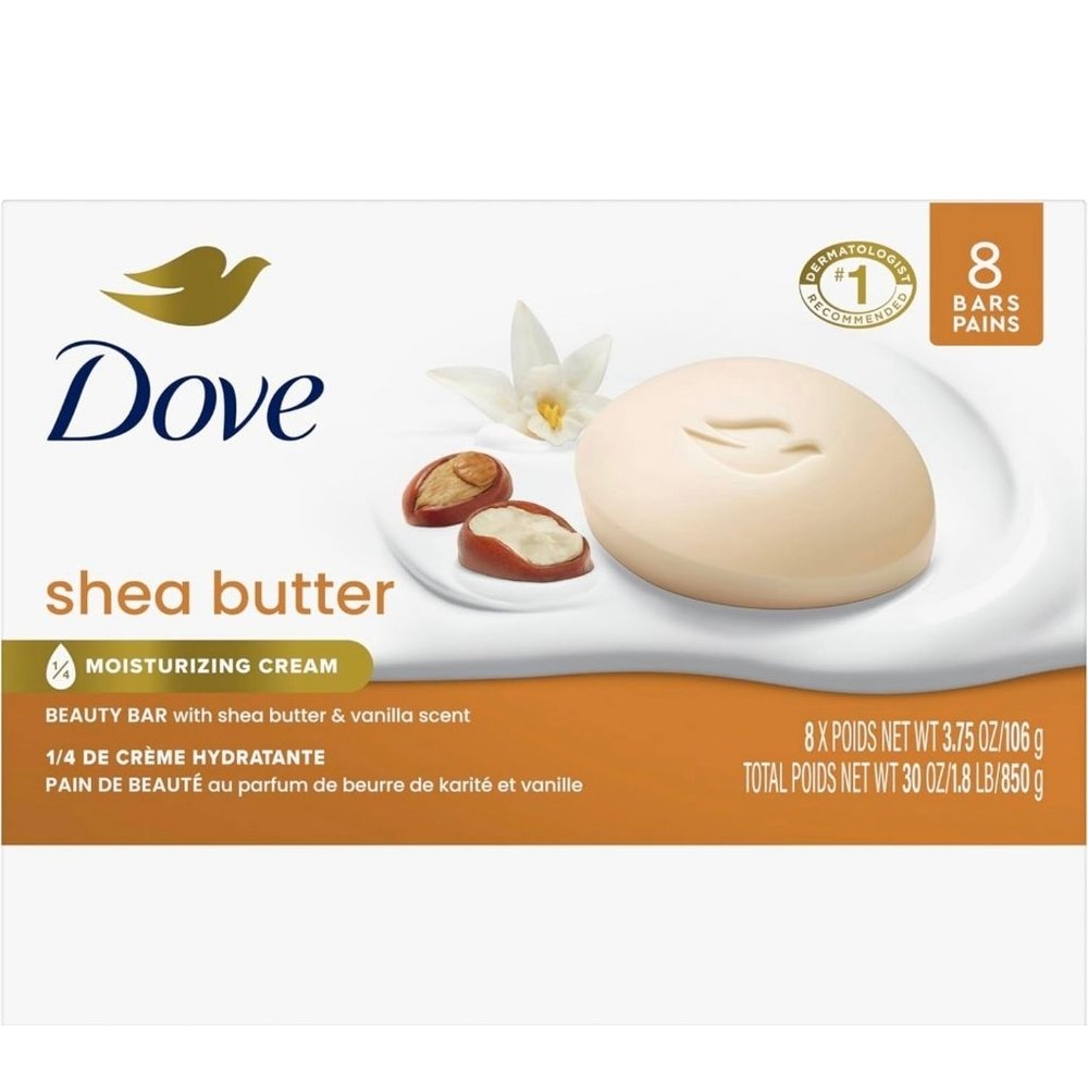 Dove Shea Butter Beauty Bar Soap – 8 Count