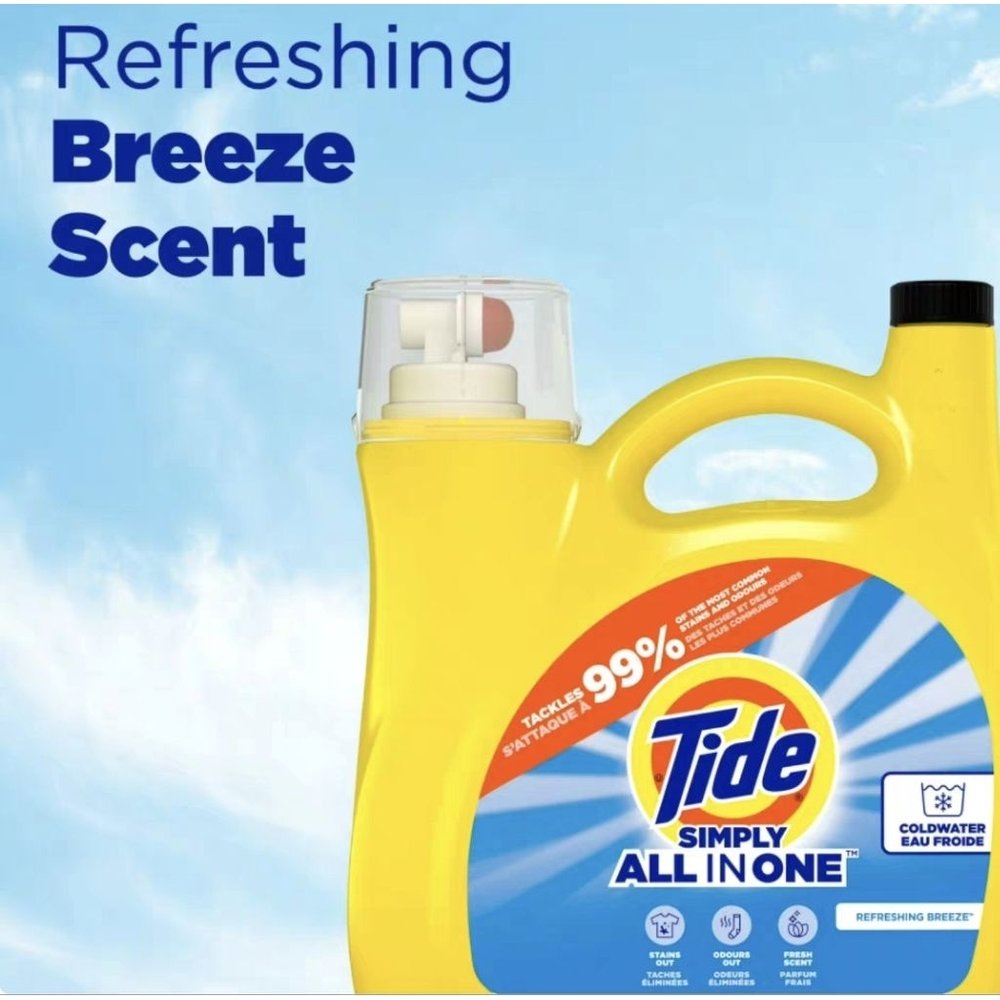 Tide Simply liquid laundry detergent in Refreshing Breeze scent