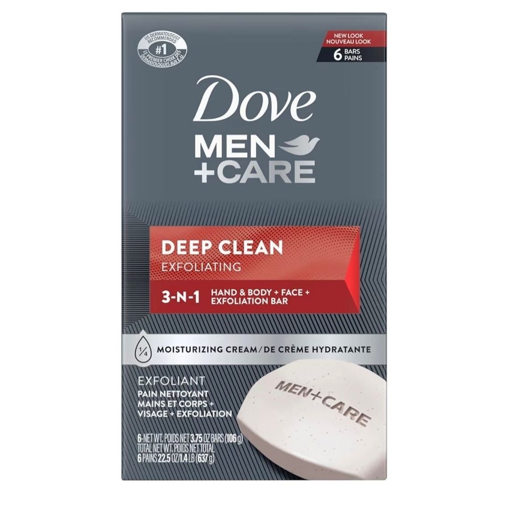 Dove Men+Care Deep Clean Body & Face Soap – 6 Pack