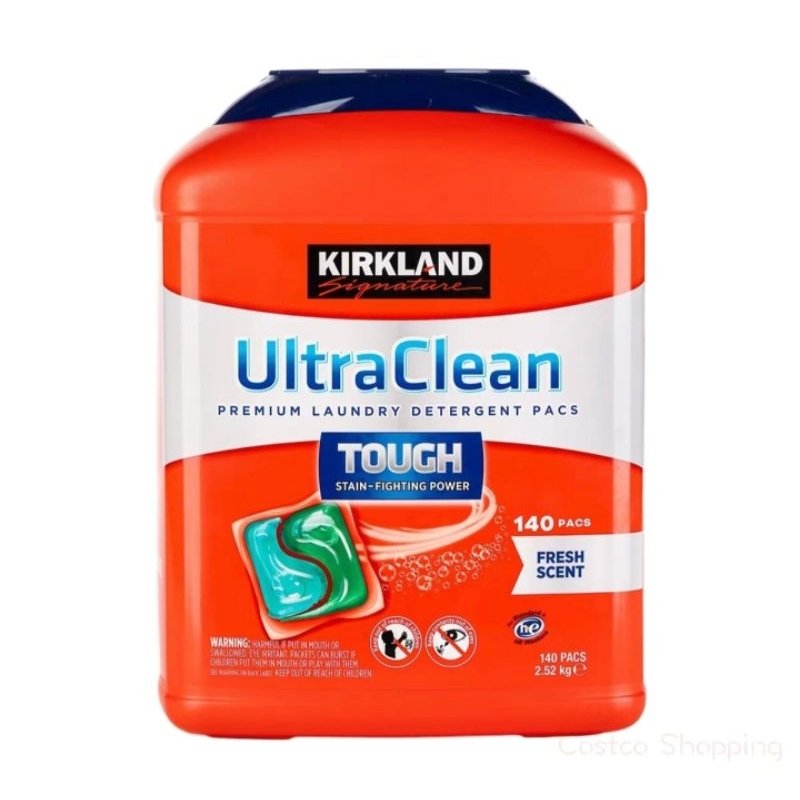 Kirkland Signature Ultra Clean Laundry Pacs 140 Count / Liquid 5.7L